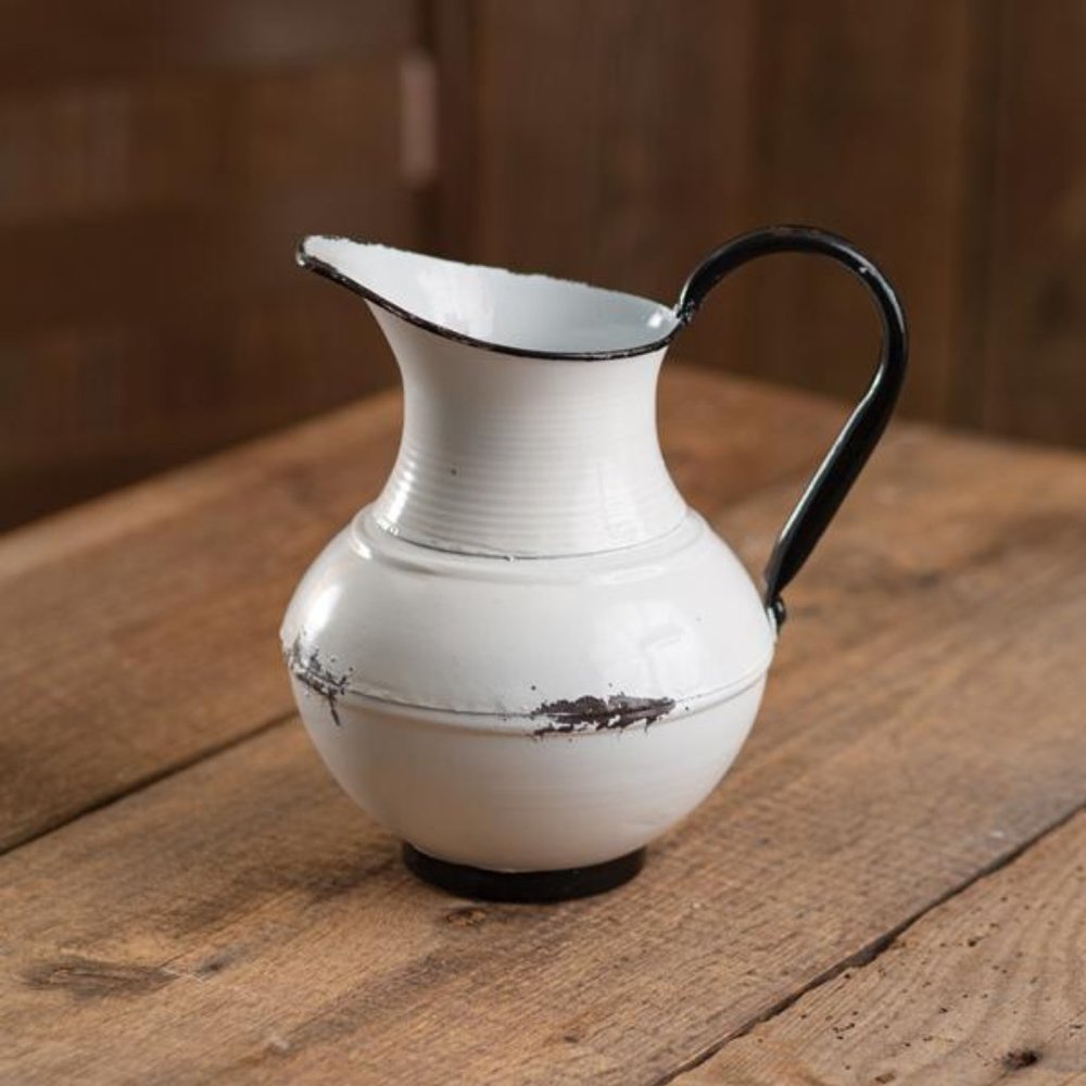 Vintage White Metal Pitcher